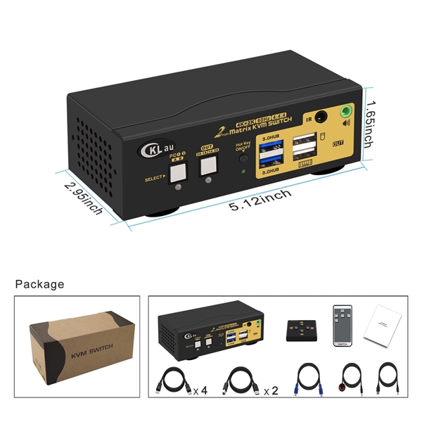 2x2 Dual monitor matrix KVM switch DP